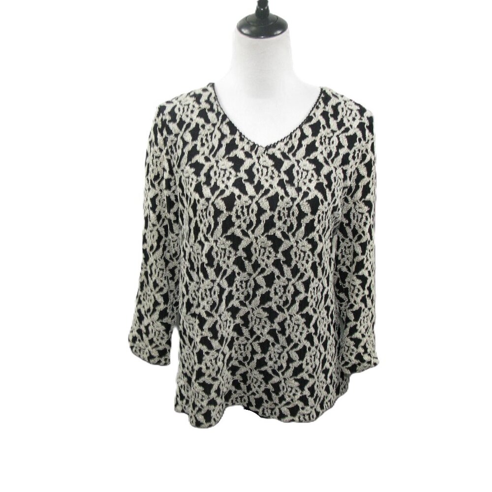JM Collection NWOT V-Neck 3/4 Sleeve Top Size XL